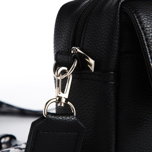 Сумка женская кросс-боди TEXTURA на молнии, 21×7×13 см, чёрная