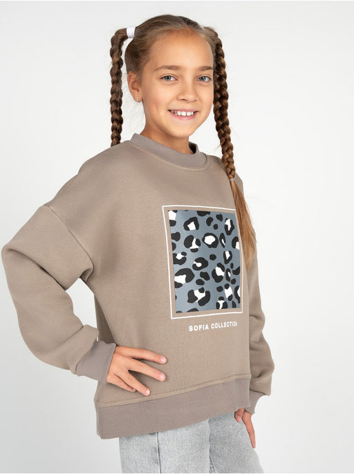Свитшот Пятнышки детский девочка какао - София фото 5