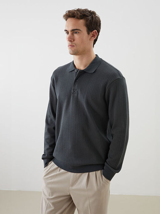 Polo Yaka Erkek Sweatshirt