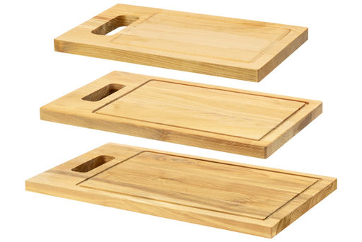 Комплект 3 досок 38*22*1,8 см, 34*20*1,8 см, 30*18*1,8 см "Прямая ручка" на дер. подстав.