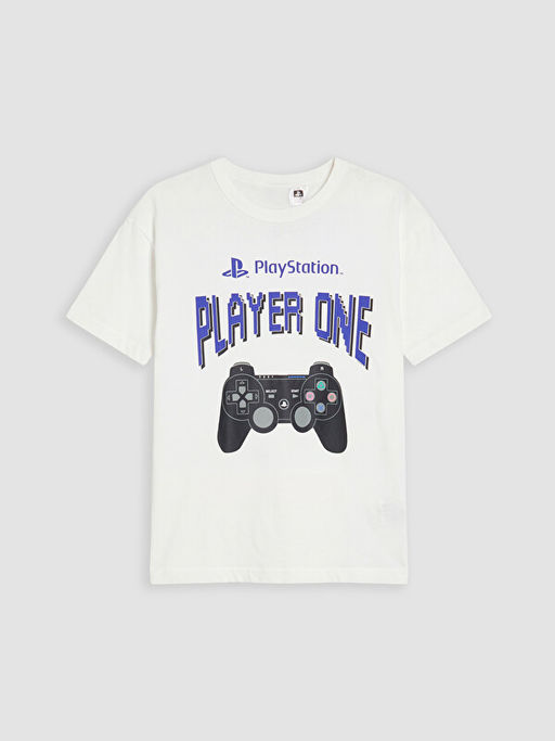 Bisiklet Yaka Playstation Bask?l? Erkek ?ocuk Ti??rt