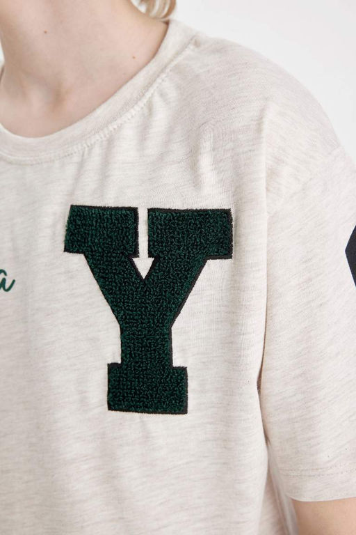 Футболка с короткими рукавами и круглым вырезом для мальчиков с принтом - Defacto фото 5