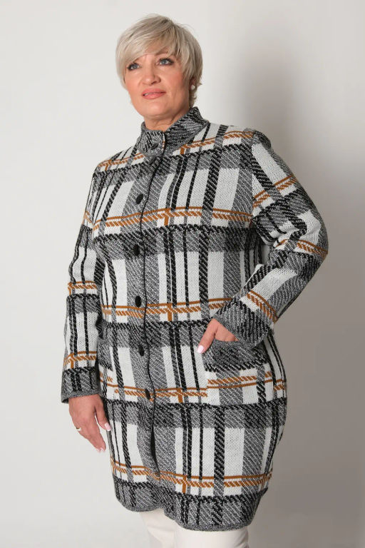 ЗЛАТА Кардиган В 1579/черн-горчич