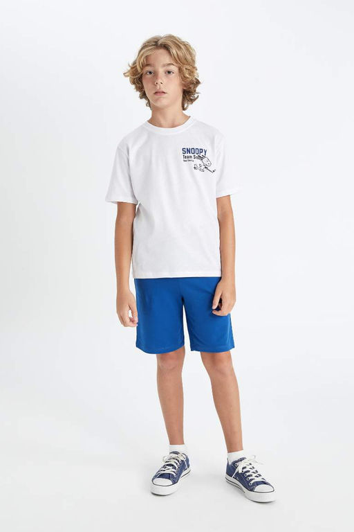Футболка Snoopy с круглым вырезом и короткими рукавами для мальчиков - Defacto фото 2