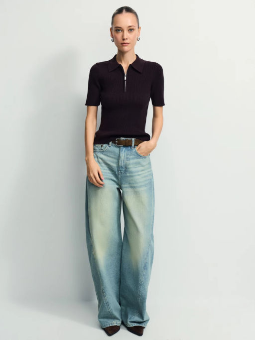 Джемпер в рубчик с молнией / Zarina фото 2