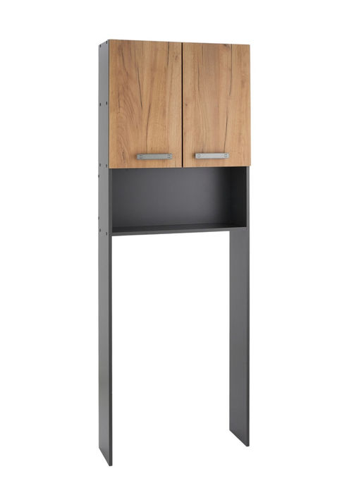 Стеллаж для ванной комнаты «Пронто», 660×230×1850 мм, цвет графит/дуб золотой