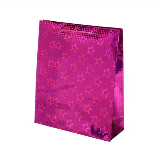 Цена за 12 шт. Пакет подарочный 23х27х7,5 голография / GW-112 /уп 12/960/плотность бумаги 128г/м2 - Галеонтрейд фото 4