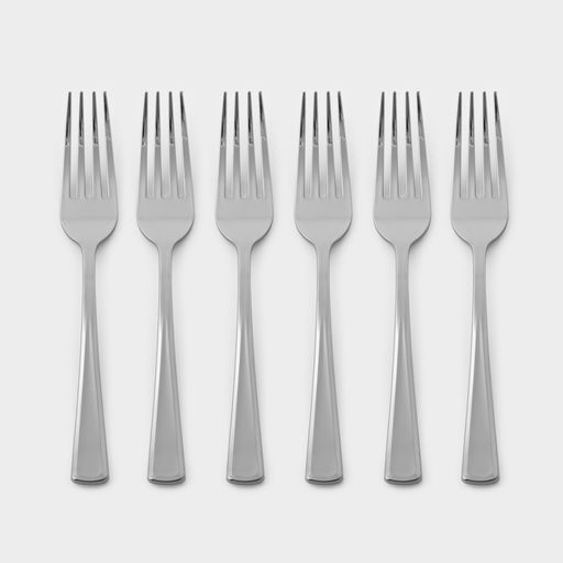 Цена за 2 шт. Вилка пластиковая одноразовая, 19 см, цвет металлик, 6 шт./уп