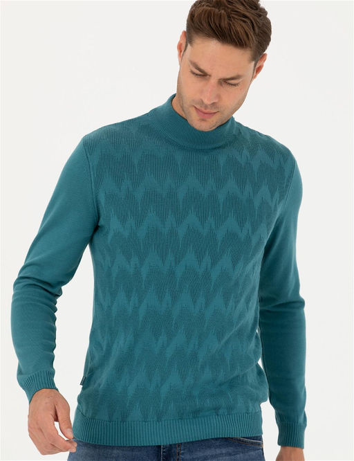 Mavi Slim Fit Yar_m Bal_k__ Yaka Triko Kazak - Pierre cardin фото 4