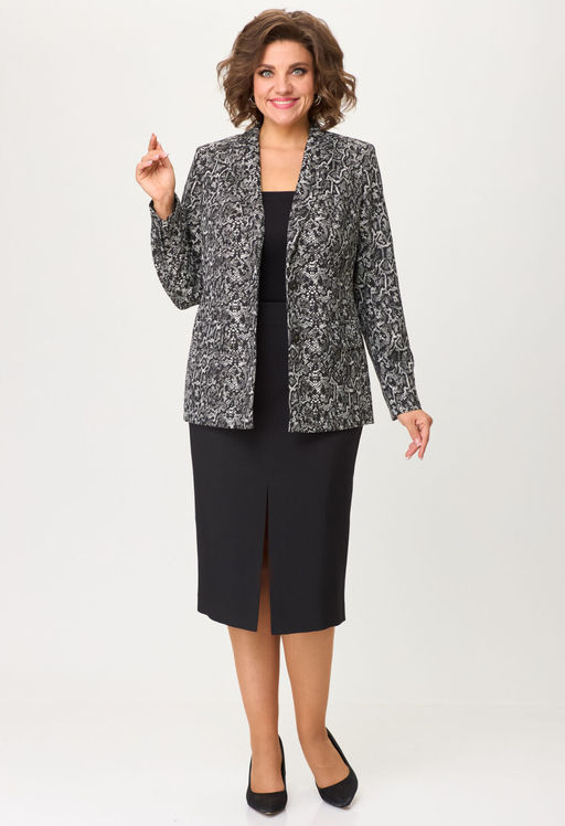 Костюм БелЭльСтиль 866/597 черный дизайн+черный однотон  фото 8