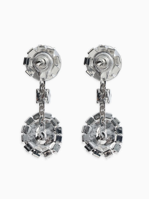 Набор 2 пред-а: серьги, колье "Вечерний шик" овал, цвет бело-ярко-синий в серебре