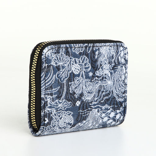 Кошелёк женский, маленький, на молнии, синий