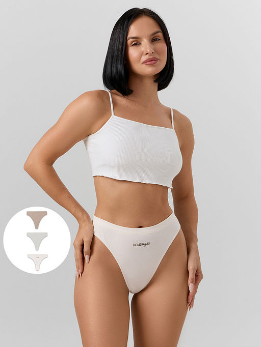 Трусы бразилиана женские в наборе, 3 шт