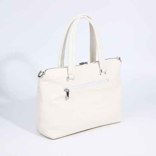 Сумка-тоут на молнии, 2 наружных кармана, цвет белый - Simaland фото 2