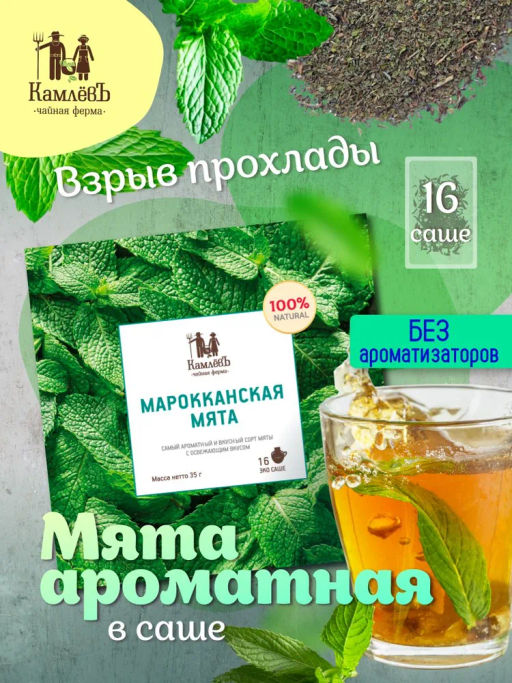 Камлёвъ Марокканская Мята / Эко Саше - чай, 48 г (16 саше)