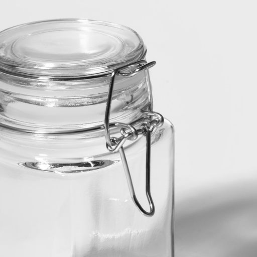 Банка для сыпучих Доляна «Квадрат», 300 мл, 5.5×11.5 см, с бугельным замком, стекло, прозрачная