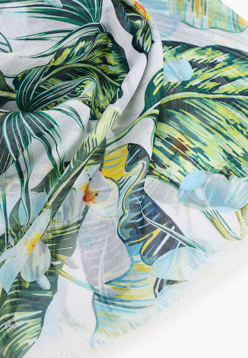 Палантин из вискозы с флористическим принтом