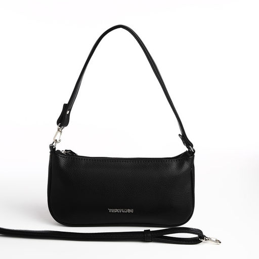 Сумка женская багет TEXTURA на молнии, 26×4×14 см, чёрная