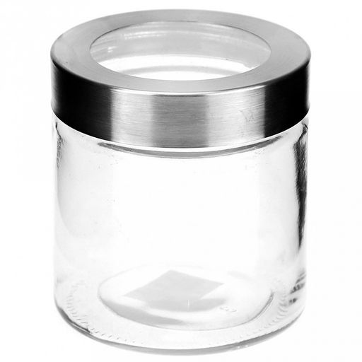 Банка стеклянная с винтовой крышкой "Космос" 0,85л, д11см h12см, комбинированная крышка, д/горла-9,5см, д/основания-10,5см (Китай)