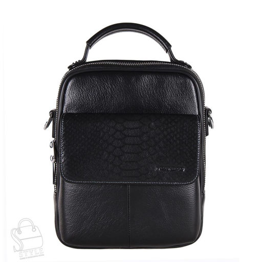 Сумка мужская кожаная 3082H black Heanbag  в Новосибирске