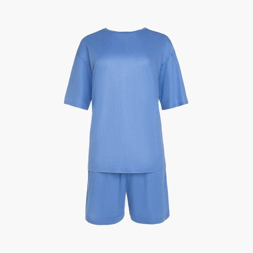 Костюм женский (футболка, шорты) MINAKU: Casual Collection, голубой, размер 46