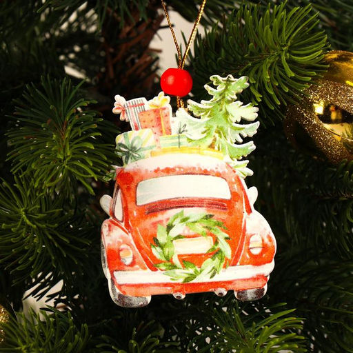Елочная игрушка Машина с подарками
