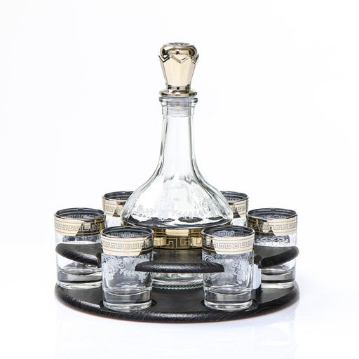 Мини-бар «Барокко», барная стойка, графин, 6 стопок, стекло