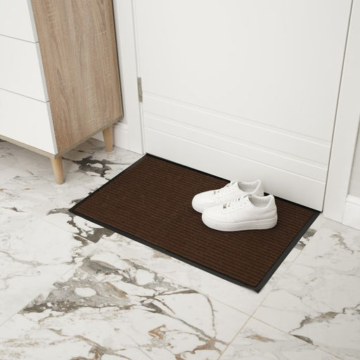 Коврик придверный влаговпитывающий, ребристый, «Стандарт», 50×80 см, коричневый