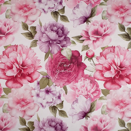 Цена за 10 шт. Бумага упаковочная глянцевая двухсторонняя Цветочный сад, 70?100 см