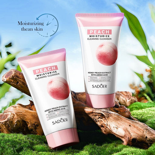 SADOER Увлажняющая очищающая пенка с экстрактом персика и аминокислотами, 150 гр  фото 3