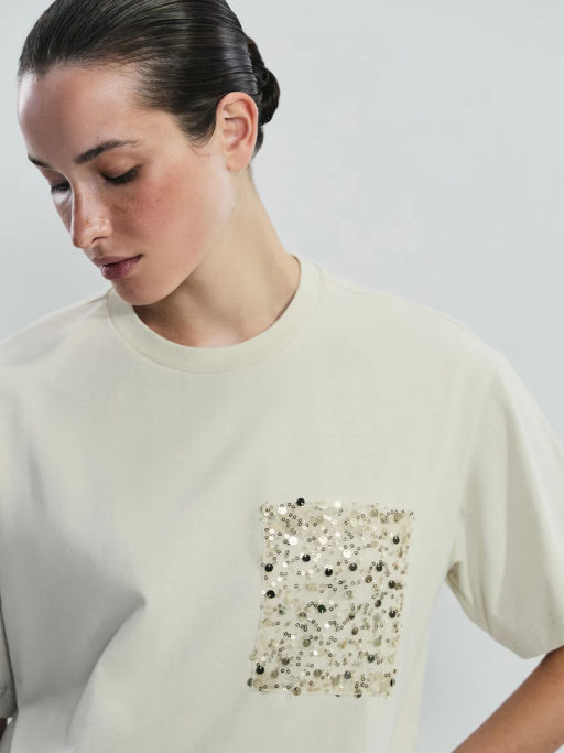 Футболка из хлопка с декоративным карманом / Zarina