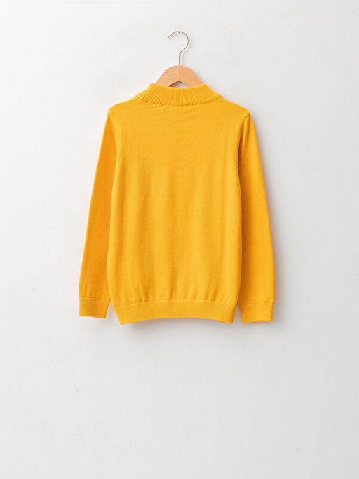 Bal?k?? Yaka Basic Uzun Kollu Erkek ?ocuk ?nce Triko Kazak - Waikiki фото 2