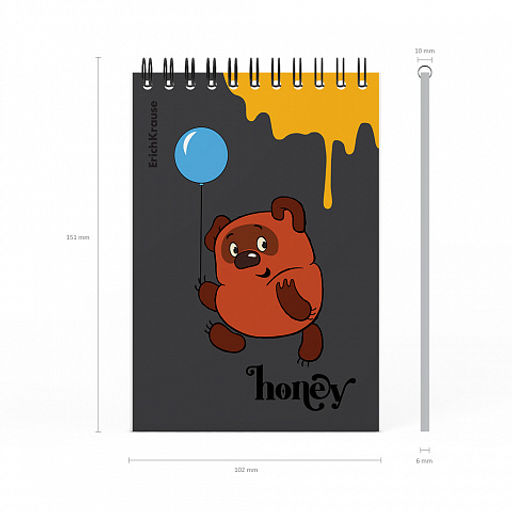 Цена за 4 шт. Записная книга на спирали ErichKrause Винни-Пух, А6, 60 листов, клетка_MIX-PACK  фото 9