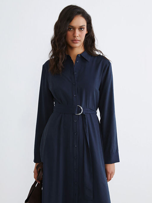 Beli Kemerli G?mlek Elbise