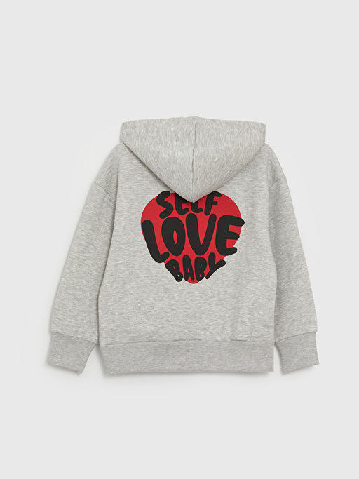 Bask?l? Uzun Kollu K?z ?ocuk Hoodie - Waikiki фото 2