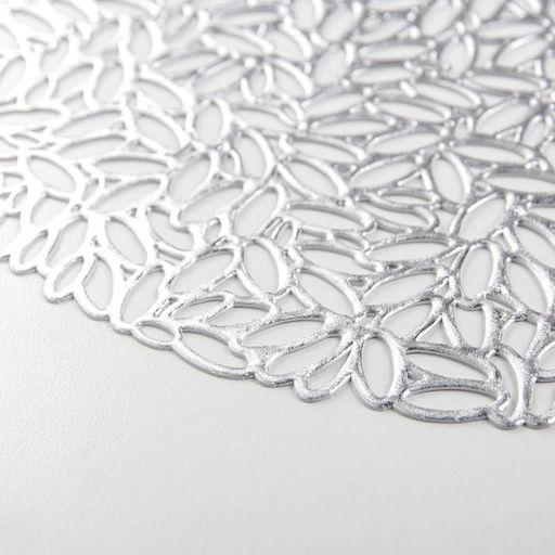 Набор салфеток сервировочных на стол Доляна Манифик, d=38 см, 4 шт, цвет серебряный  фото 11