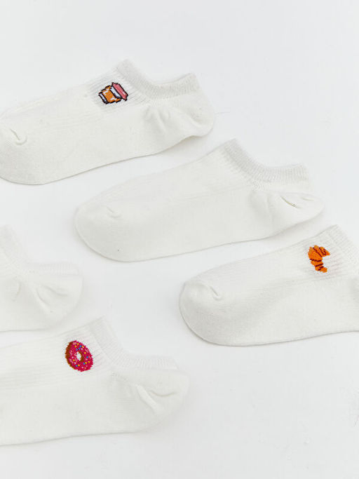 Desenli Kad?n Sneaker ?orap 5li