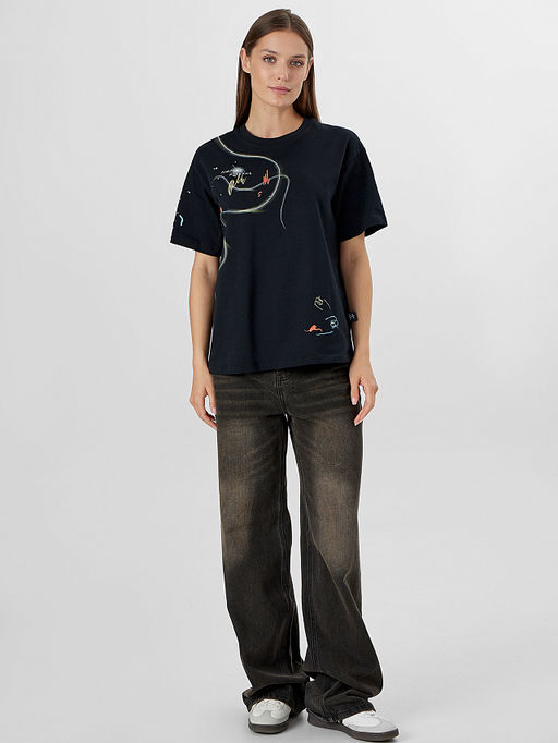 Футболка женская новогодняя черная с надписью Люмос максима - Mark formelle фото 3