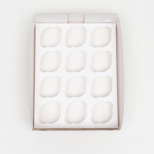 Цена за 2 шт. Коробка для 12 капкейков с окном, крафт, 32.5×25.5×10 см