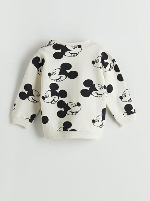 Bisiklet Yaka Mickey Mouse Bask?l? Erkek Bebek Sweatshirt ve E?ofman Alt 2li
