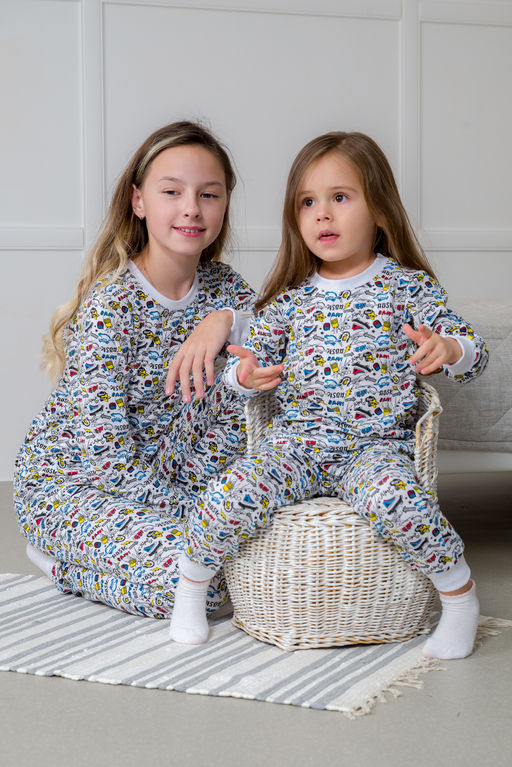 Пижама подростковая из кулирки пенье на манжетах Дрёма графити - Амадэль фото 50