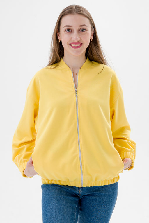 Бомбер из коттон фита жёлтый - Амадэль фото 3