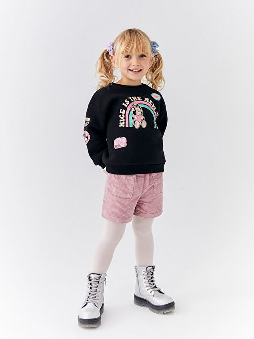 Beli Lastikli Basic Kadife ?ort ve K?lotlu ?orap 2li