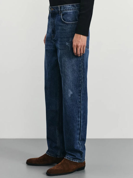 Джинсы straight с эффектом destroyed / Zarina