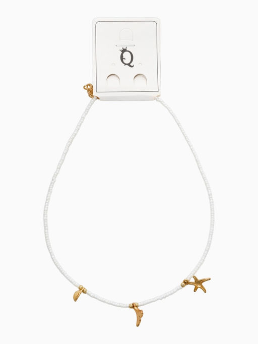 Чокер "Морской мир" русалочка с жемчугом, цвет бело-голубой в золоте