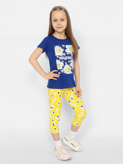 CRB wear/CSKG 63579-41-373 Футболка для девочки,темно-синий/Ex.Cherubino  фото 3