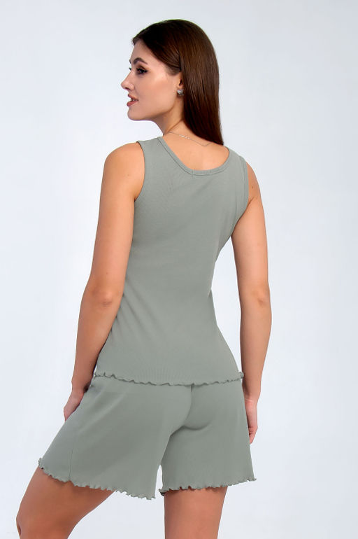 Арт. 9156/4 Пижама с шортами 42-50 (5 шт) Цвет:верх-полынь,низ-полынь - Калинка фото 4