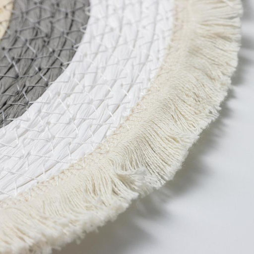 Цена за 10 шт. Салфетка сервировочная на стол Доляна Бахрома, d=25 см, цвет бежево-серый  фото 3