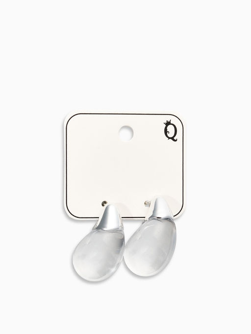 Цена за 2 шт. Серьги "Капли Бо", цвет прозрачный белый в серебре