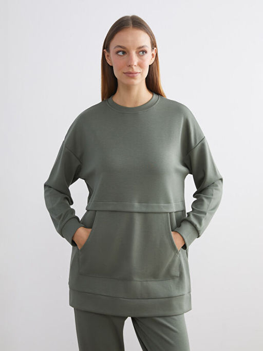 Bisiklet Yaka Kad?n Sweatshirt Tunik